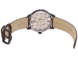 Fossil Townsman Automatic Skeleton Brown Dial Brown Leather Strap Watch for Men - ME3098