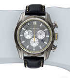 Versace V Ray Chronograph Grey Dial Black Leather Strap Watch for Men - VDB020014