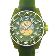 Gucci Dive Automatic Green Dial Green Rubber Strap Unisex Watch - YA136345