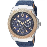 Guess Legacy Analog Blue Dial Blue Denim Strap Watch for Men - W1058G1