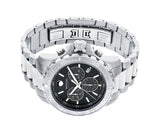 Movado Series 800 Chronograph Black Dial Silver Steel Strap Watch For Men - 2600110