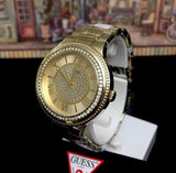 Guess Madison Diamonds Gold Dial Gold Steel Strap Watch for Women - W0637L2