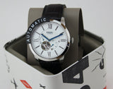 Fossil Townsman Automatic Chronograph White Dial Blue Leather Strap Watch for Men - ME3167