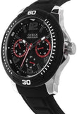 Guess Tread Black Dial Black Rubber Strap Watch for Men - W0967G1