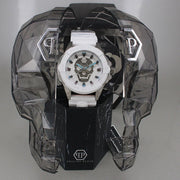 Philipp Plein The Skull White Dial White Silicone Strap Watch for Men - PWAAA1521