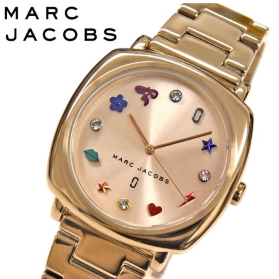 Marc Jacobs Mandy Rose Gold Dial Rose Gold Steel Strap Watch for Women