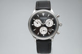 Movado Heritage Chronograph Black Dial Black Leather Strap Watch for Men - 3650005