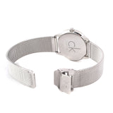 Calvin Klein Minimal Grey Dial Silver Mesh Bracelet Watch for Men - K3M22124