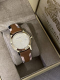 Burberry The City Gold Dial Brown Leather Strap Watch for Women - BU9133