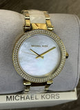 Michael Kors Parker Mother of Pearl Dial Two Tone Steel Strap Watch for Women - MK6400