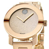 Movado Bold Rose Gold Dial Rose Gold Steel Strap Watch For Women - 3600335