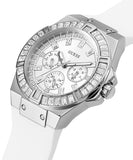 Guess Venus Diamonds White Dial White Rubber Strap Watch for Women - GW0118L3