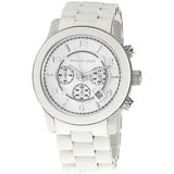 Michael Kors Oversize White Dial White Steel Strap Watch for Men - MK8108