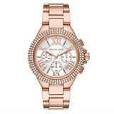 Michael Kors Camille Chronograph White Dial Rose Gold Steel Strap Watch for Women - MK5636