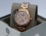 Fossil Rye Automatic Skeleton Rose Gold Dial Rose Gold Steel Strap Watch for Women - BQ3754