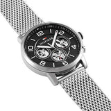 Tommy Hilfiger Quartz Chronograph Black Dial Silver Mesh Bracelet Watch for Men - 1791292