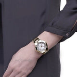 Guess Vista Diamonds Gold Dial Gold Steel Strap Watch for Women - W13573L1