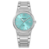 Salvatore Ferragamo F-80 Classic Tiffany Blue Dial Silver Steel Strap Watch for Men - SFDT02323