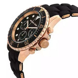 Michael Kors Everest Chronograph Black Dial Black Silicone Strap Watch For Men - MK9055