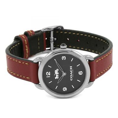 Coach Delancey Black Dial Brown Leather Strap Watch for Women - 14502792