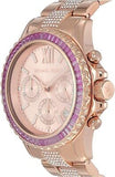 Michael Kors Everest Chronograph Rose Gold Dial Rose Gold Steel Strap Watch For Women - MK7211