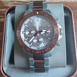 Fossil Bannon Multifunction Brown Dial Two Tone Steel Strap Watch for Men - BQ2502