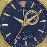 Versace Race GMT Blue Dial Blue Leather Strap Watch For Men - 29G70D282