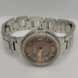 Fossil Virginia Taupe Dial Silver Steel Strap Watch for Women - ES4147