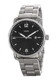 Fossil The Commuter Black Dial Silver Steel Strap Watch for Men - FS5391