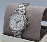 Michael Kors Sofie Quartz Silver Dial Silver Steel Strap Watch For Women - MK6575