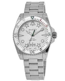 Gucci Dive Quartz White Dial Silver Steel Strap Watch For Men - YA136336