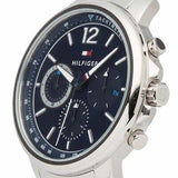 Tommy Hilfiger London Chronograph Quartz Blue Dial Silver Steel Strap Watch for Men - 1791534