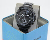 Fossil Bronson Chronograph Black Dial Black Steel Strap Watch for Men - FS5853