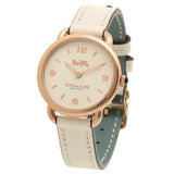 Coach Delancey White Dial White Leather Strap Watch for Women - 14502790