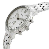 Fossil Neutra Chronograph Silver Dial Silver Steel Strap Watch for Women - ES5217