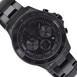 Michael Kors Grayson Chronograph Black Dial Black Steel Strap Watch For Men - MK9109