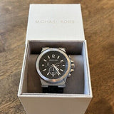 Michael Kors Dylan Chronograph Black Dial Black Rubber Strap Watch For Men - MK8903