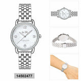 Coach Delancey Mother of Pearl Dial Silver Steel Strap Watch for Women - 14502477