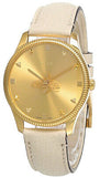 Gucci G Timeless Quartz Gold Dial Beige Leather Strap Watch For Women - YA1264180