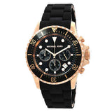 Michael Kors Everest Chronograph Black Dial Black Silicone Strap Watch For Men - MK9055