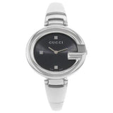 Gucci Guccissima Black Dial Silver Steel Strap Watch For Women - YA134301