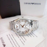 Emporio Armani Dress Quartz Silver Dial Silver Steel Strap Watch For Men - AR11084