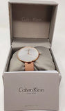 Calvin Klein Full Moon Silver Dial Pink Leather Stap Watch for Women - K8Y236Z6