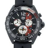 Tag Heuer Formula 1 Indy 500 Edisi Terbatas Chronograph Black Dial Black Rubber Strap Watch untuk Pria - CAZ101AD.FT8024