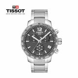 Tissot Quickster Chronograph Jam Tangan Tali Baja Perak Dial Hitam Untuk Pria - T095.417.11.067.00