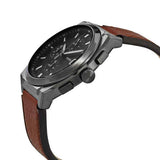 Fossil Everett Chronograph Grey Dial Brown Leather Strap Watch for Men - FS5799