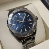 Jam Tangan Pria Tag Heuer Aquaracer Automatic Blue Dial Silver Steel Strap - WAY2112.BA0928