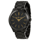 Michael Kors Slim Runway Black Dial Black Stainless Steel Strap Watch for Women - MK3221