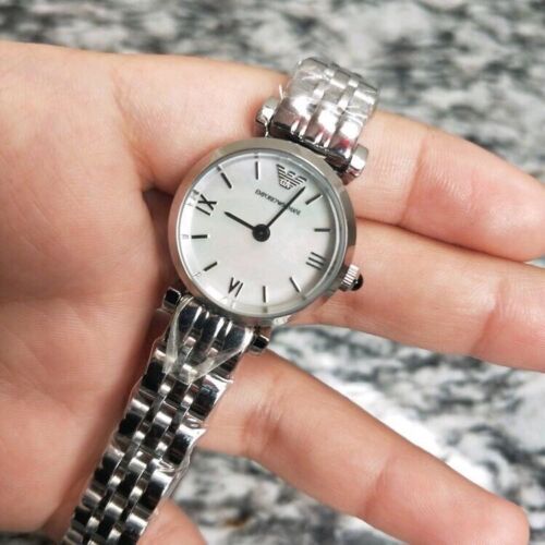 Emporio Armani Gianni White Dial Silver Steel Strap Watch  display picture 1