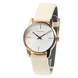 Calvin Klein City White Dial White Leather Strap Watch for Women - K2G231XH